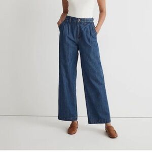 Madewell The Harlow Wide-Leg Jean in Fairson Wash Baggy Straight Jeans